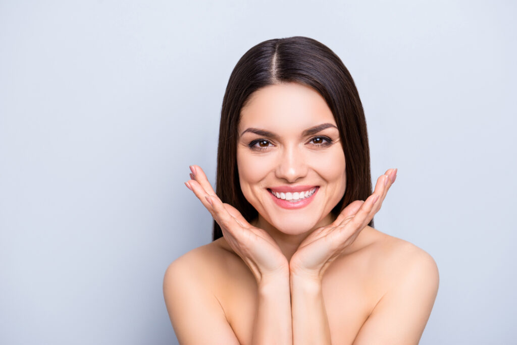 Woman smiling after botox appointment